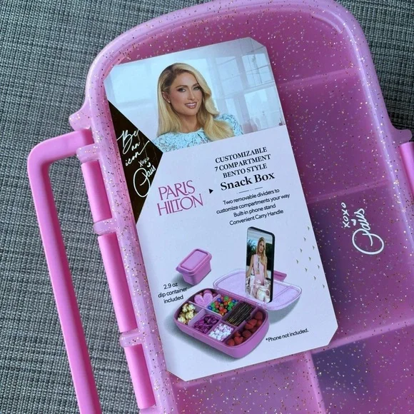 Paris Hilton Light Pink Version Bento Snack Box Lunchbox & Gift With Purchase - Picture 5 of 12